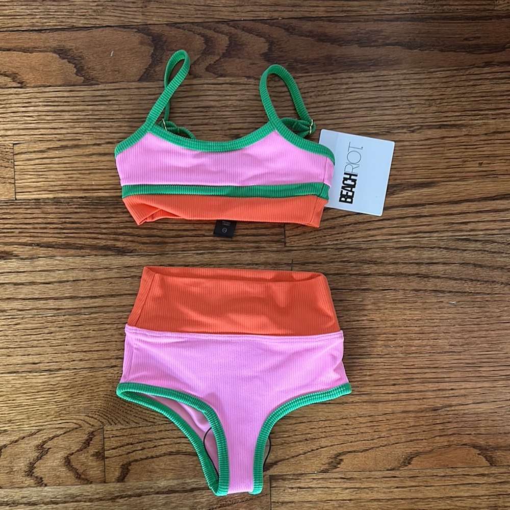 Beach Riot Pink and Orange Bikini Set